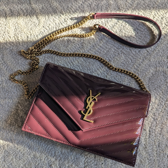 Yves Saint Laurent Plum Quilted Luxurious Crossbody Bag